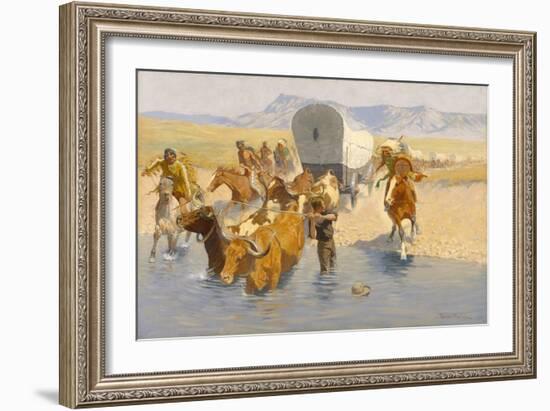 The Emigrants, C.1904 (Oil on Canvas)-Frederic Remington-Framed Giclee Print