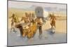 The Emigrants, C.1904 (Oil on Canvas)-Frederic Remington-Mounted Giclee Print