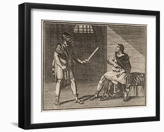 The eminent general Marius, fleeing from Sulla, is captured at Minturnae-French School-Framed Giclee Print