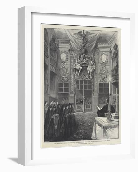 The Emperor and Empress of Germany at Divine Service in the Chapel of the Charlottenburg Palace-William 'Crimea' Simpson-Framed Giclee Print