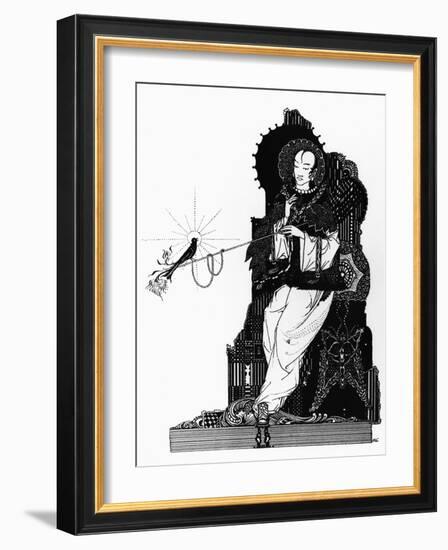 The Emperor and the Nightingale, Illustration for "The Nightingale"-Harry Clarke-Framed Giclee Print