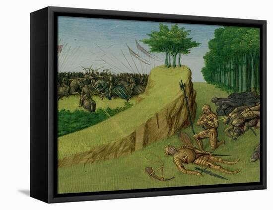 The Emperor Charlemagne Finds Roland's Corpse after the Battle of Roncevaux-Jean Fouquet-Framed Premier Image Canvas