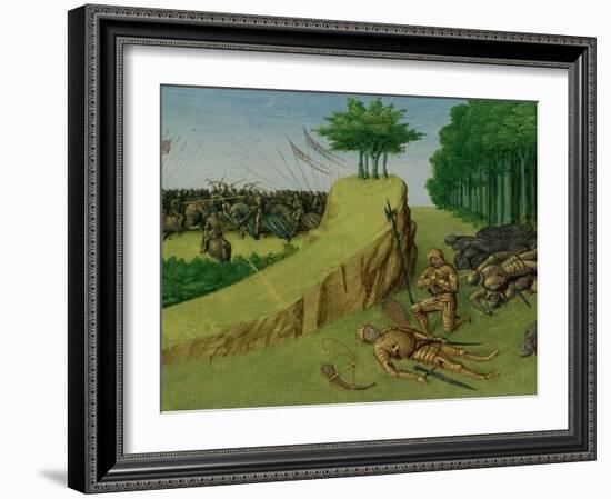 The Emperor Charlemagne Finds Roland's Corpse after the Battle of Roncevaux-Jean Fouquet-Framed Giclee Print