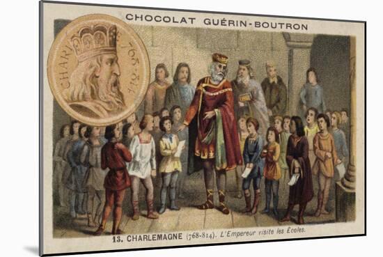 The Emperor Charlemagne Visiting a School, 814-null-Mounted Giclee Print