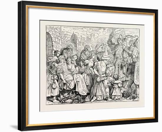 The Emperor Conrad III and the Women of Weinsberg-null-Framed Giclee Print