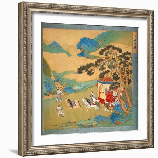 The Emperor Mu Wang (circa 985-circa 907 BC) of the Chou Dynasty in His Chariot-null-Framed Giclee Print