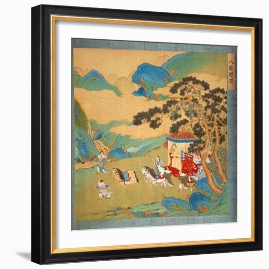 The Emperor Mu Wang (circa 985-circa 907 BC) of the Chou Dynasty in His Chariot-null-Framed Giclee Print