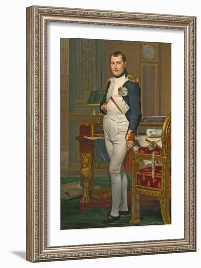 The Emperor Napoleon in His Study at the Tuileries, 1812-Jacques-Louis David-Framed Giclee Print