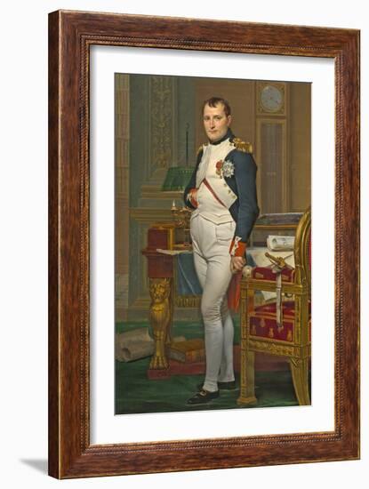 The Emperor Napoleon in His Study at the Tuileries, 1812-Jacques-Louis David-Framed Giclee Print