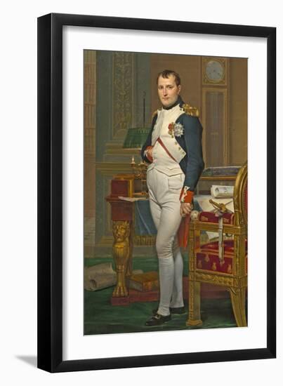 The Emperor Napoleon in His Study at the Tuileries, 1812-Jacques-Louis David-Framed Giclee Print