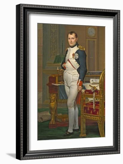 The Emperor Napoleon in His Study at the Tuileries, 1812-Jacques-Louis David-Framed Giclee Print