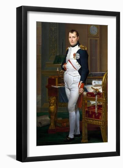 The Emperor Napoleon in His Study at the Tuileries by Jacques-Louis David-Jacques-Louis David-Framed Giclee Print