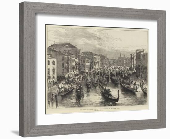 The Emperor of Austria's Visit to Venice, Procession on the Grand Canal-Charles Robinson-Framed Giclee Print