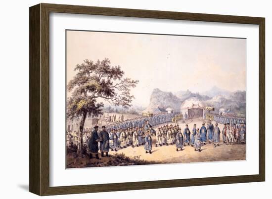 The Emperor of China Receiving the Embassy of Lord Macarthney (1737-1806) 1795 (Pen & Ink, Pencil,-William Alexander-Framed Giclee Print