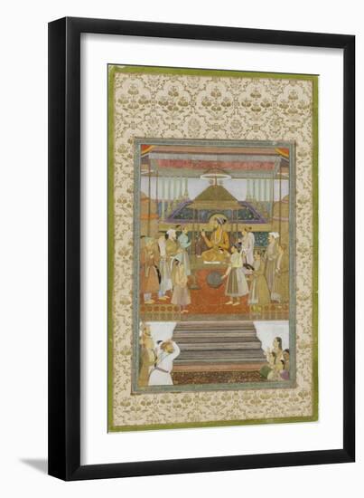 The Emperor Shah Jahan on the 'Peacock Throne', 1640-null-Framed Giclee Print
