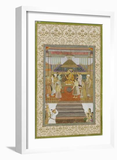 The Emperor Shah Jahan on the 'Peacock Throne', 1640-null-Framed Giclee Print