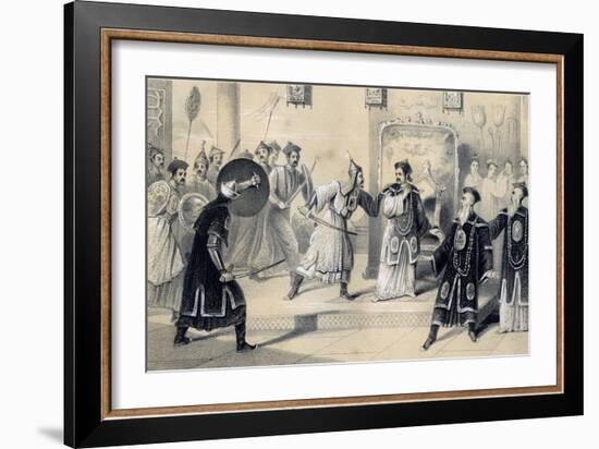 The Emperor Weit-Soong and His Court, Taken Prisoners by the Tartars, 1847-JW Giles-Framed Giclee Print