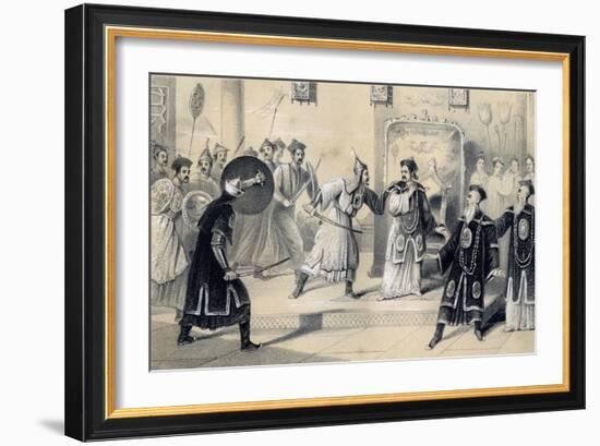 The Emperor Weit-Soong and His Court, Taken Prisoners by the Tartars, 1847-JW Giles-Framed Giclee Print