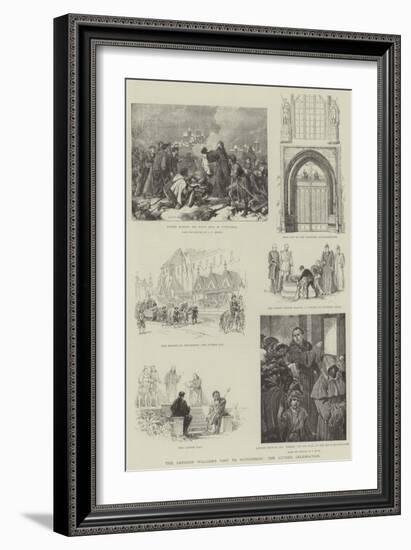 The Emperor William's Visit to Wittenberg, the Luther Celebration-null-Framed Giclee Print