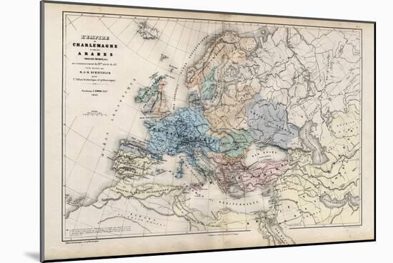 The Empire of Charlemagne, from 'Atlas Historique et Pittoresque', by M J-H Schnitzler, 1857-French School-Mounted Giclee Print