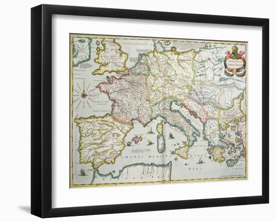 The Empire of Charlemagne from "Le Nouveau Theatre Du Monde," 1639-Hendrik I Hondius-Framed Giclee Print