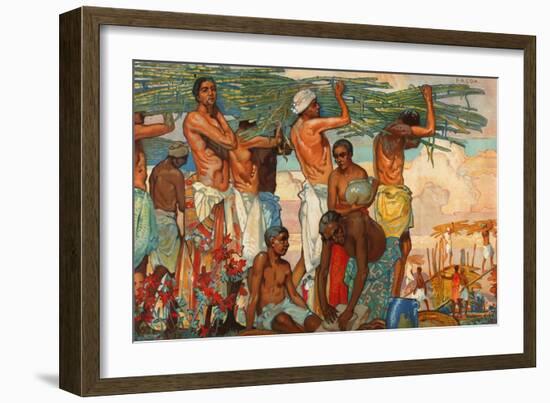 The Empire's Sugar Cane, from the Series 'Sugar Growing in Mauritius', 1927-Elijah Albert Cox-Framed Giclee Print
