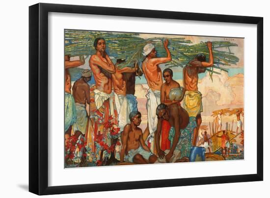 The Empire's Sugar Cane, from the Series 'Sugar Growing in Mauritius', 1927-Elijah Albert Cox-Framed Giclee Print