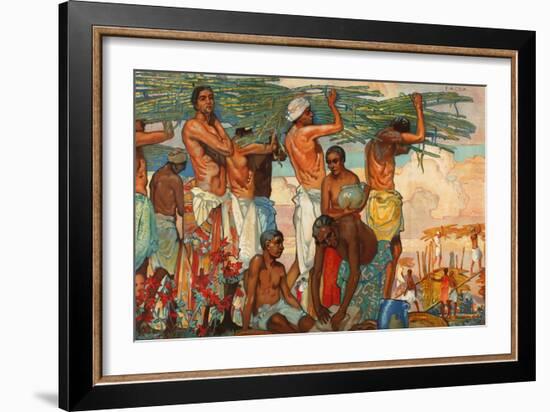 The Empire's Sugar Cane, from the Series 'Sugar Growing in Mauritius', 1927-Elijah Albert Cox-Framed Giclee Print