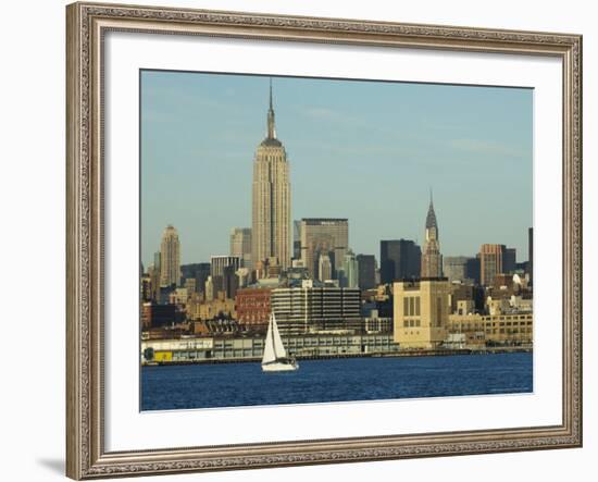 The Empire State Building and Midtown Manhattan Skyline Across the Hudson River, New York City-Amanda Hall-Framed Photographic Print