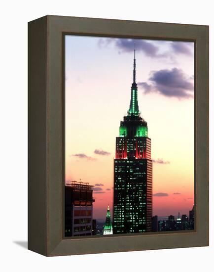 The Empire State Building Illuminated at Night-null-Framed Premier Image Canvas