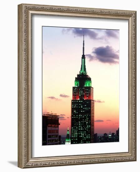 The Empire State Building Illuminated at Night-null-Framed Photographic Print