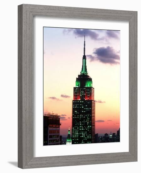 The Empire State Building Illuminated at Night-null-Framed Photographic Print