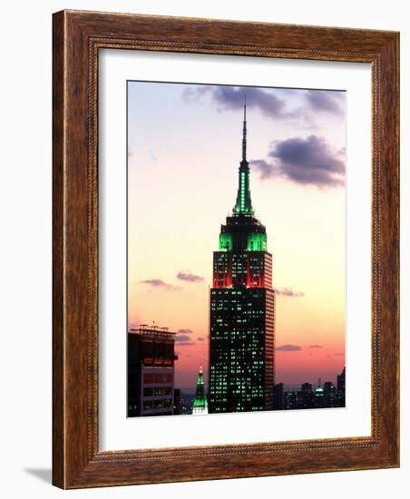 The Empire State Building Illuminated at Night-null-Framed Photographic Print