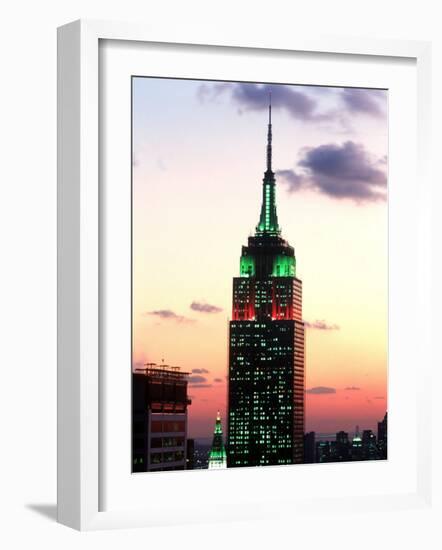 The Empire State Building Illuminated at Night-null-Framed Photographic Print