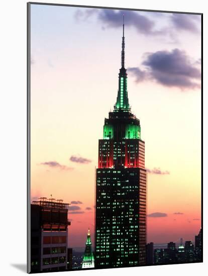 The Empire State Building Illuminated at Night-null-Mounted Photographic Print