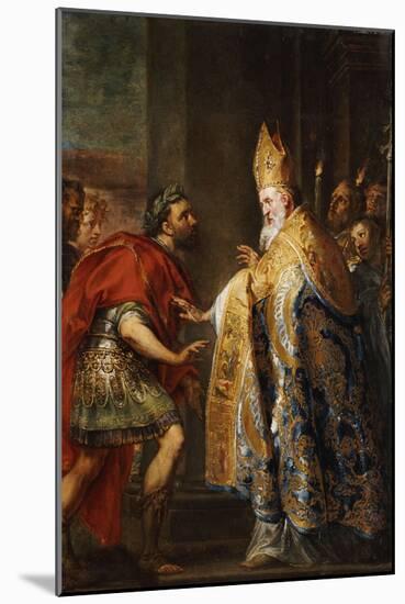 The Emporer Theodosius Before Saint Ambrose-Abraham Van Diepenbeck-Mounted Giclee Print