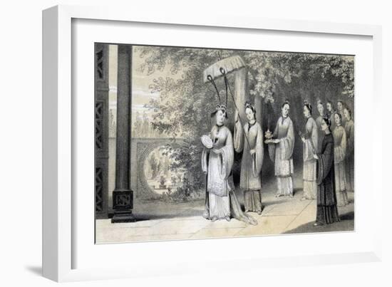The Empress and Her Attendants Proceeding to the Temple from the Mulberry Grove, 1847-JW Giles-Framed Giclee Print