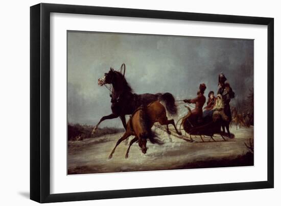 The Empress Elizabeth in a Sledge-Alexander Ivanovich Sauerweid-Framed Giclee Print