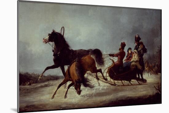 The Empress Elizabeth in a Sledge-Alexander Ivanovich Sauerweid-Mounted Giclee Print