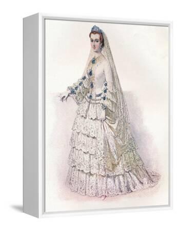 The Empress Eugenie in her bridal dress, 1853, (1902)' Giclee Print -  Edmund Thomas Parris