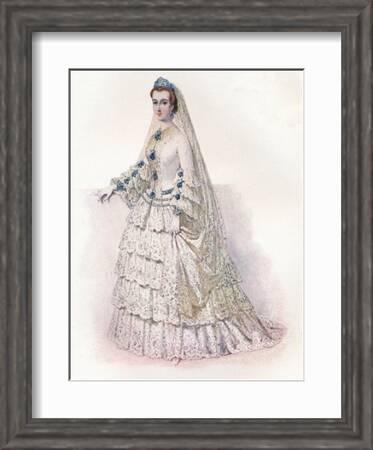 The Empress Eugenie in her bridal dress, 1853, (1902)' Giclee Print -  Edmund Thomas Parris