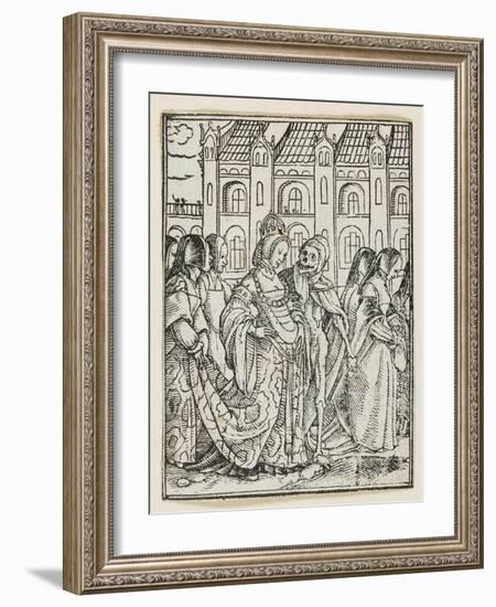 The Empress from Dance of Death (Lyons), 1538, 1523-1526-Hans Holbein the Younger-Framed Giclee Print