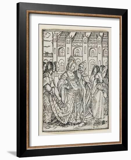 The Empress from Dance of Death (Lyons), 1538, 1523-1526-Hans Holbein the Younger-Framed Giclee Print