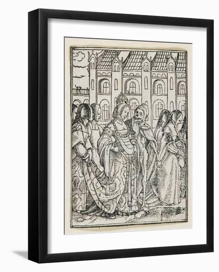 The Empress from Dance of Death (Lyons), 1538, 1523-1526-Hans Holbein the Younger-Framed Giclee Print