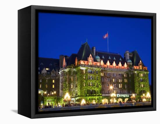 The Empress Hotel at Night, Victoria, Vancouver Island, British Columbia, Canada, North America-Martin Child-Framed Premier Image Canvas