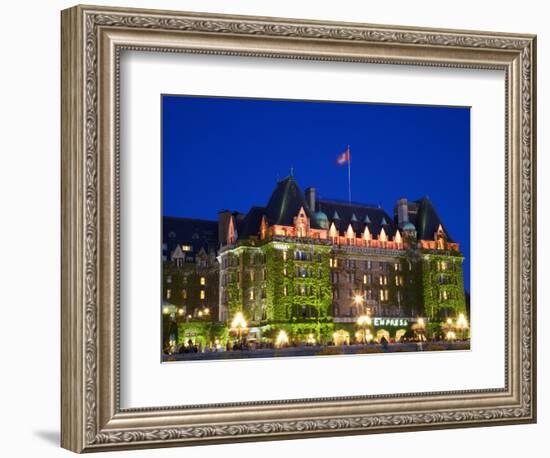 The Empress Hotel at Night, Victoria, Vancouver Island, British Columbia, Canada, North America-Martin Child-Framed Photographic Print