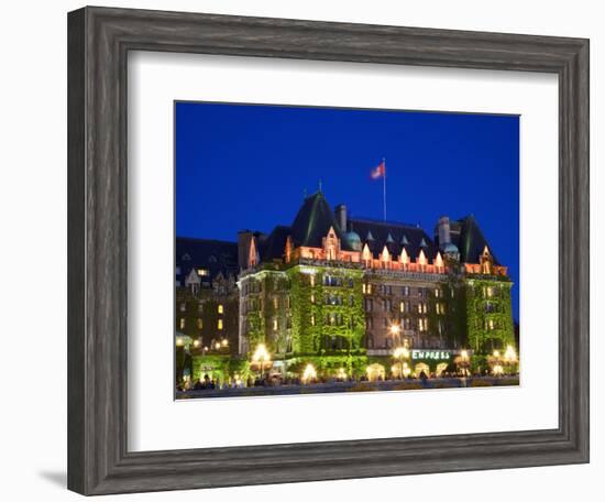 The Empress Hotel at Night, Victoria, Vancouver Island, British Columbia, Canada, North America-Martin Child-Framed Photographic Print