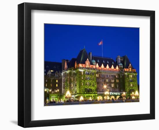 The Empress Hotel at Night, Victoria, Vancouver Island, British Columbia, Canada, North America-Martin Child-Framed Photographic Print