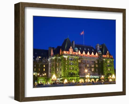 The Empress Hotel at Night, Victoria, Vancouver Island, British Columbia, Canada, North America-Martin Child-Framed Photographic Print