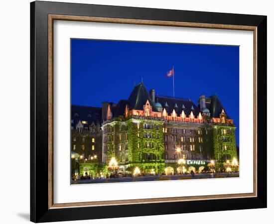 The Empress Hotel at Night, Victoria, Vancouver Island, British Columbia, Canada, North America-Martin Child-Framed Photographic Print